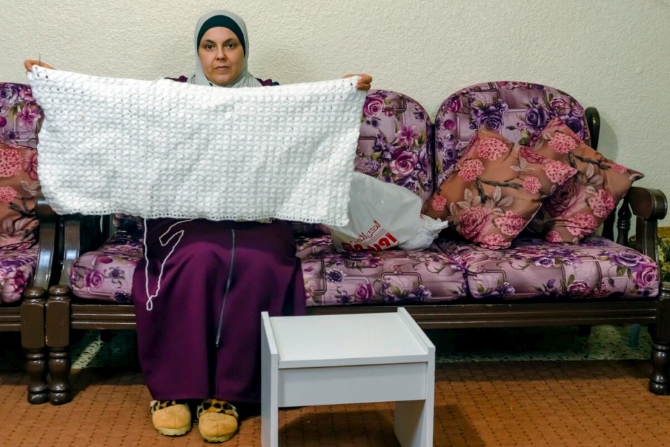 Jordan. Handicraft skills help Syrian refugee provide for her family