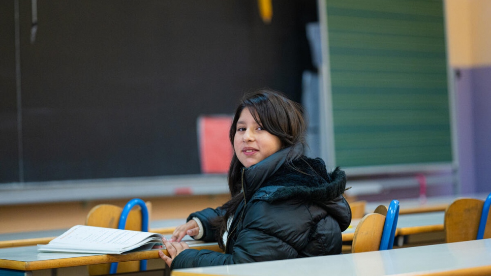 Medina enjoys school, where her favourite subject is maths, but many bureaucratic hurdles remain if she is to complete her education.