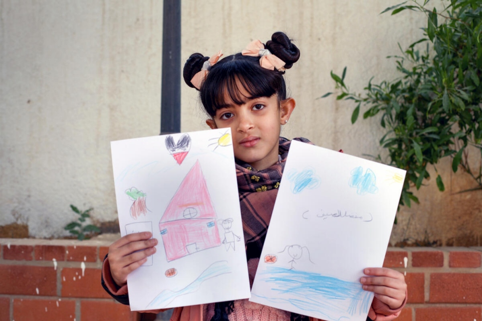 Jordan. Refugee children draw what they imagine Syria to look like