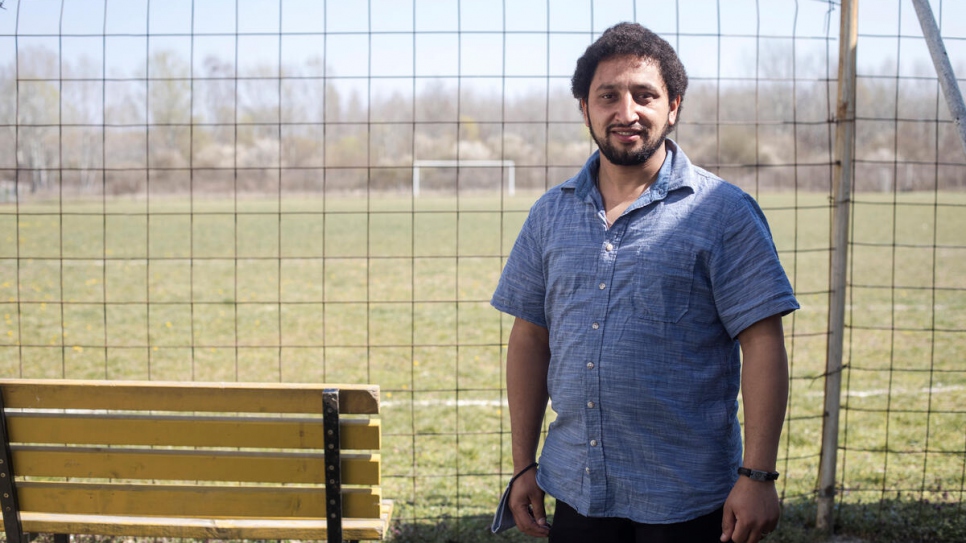 Mohammad Rasouli, a resident of the Krnjaca asylum centre outside Belgrade, after receiving a dose of coronavirus vaccine.