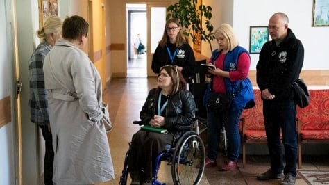 Ukraine. Tetiana Barantsova, former regional Nansen winner helps people with disabilities evacuate to safer places.
