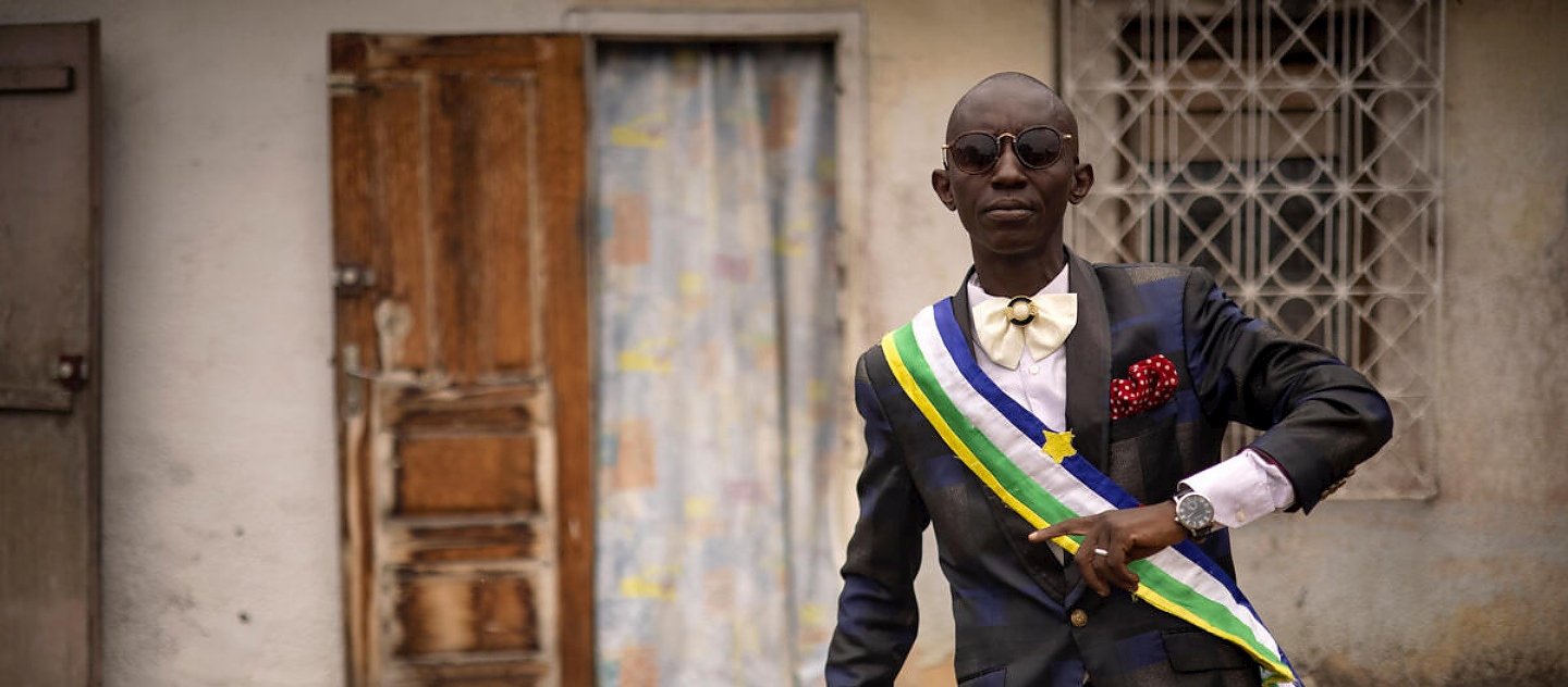 Republic of Congo. CAR refugee sapeur in Brazzaville