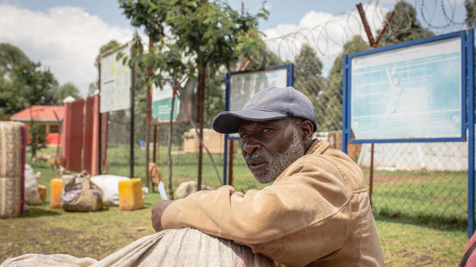 Mongera Bahiira, 60, rests in the Nyakabande transit centre in Kisoro, Uganda after fleeing violence in eastern DRC.