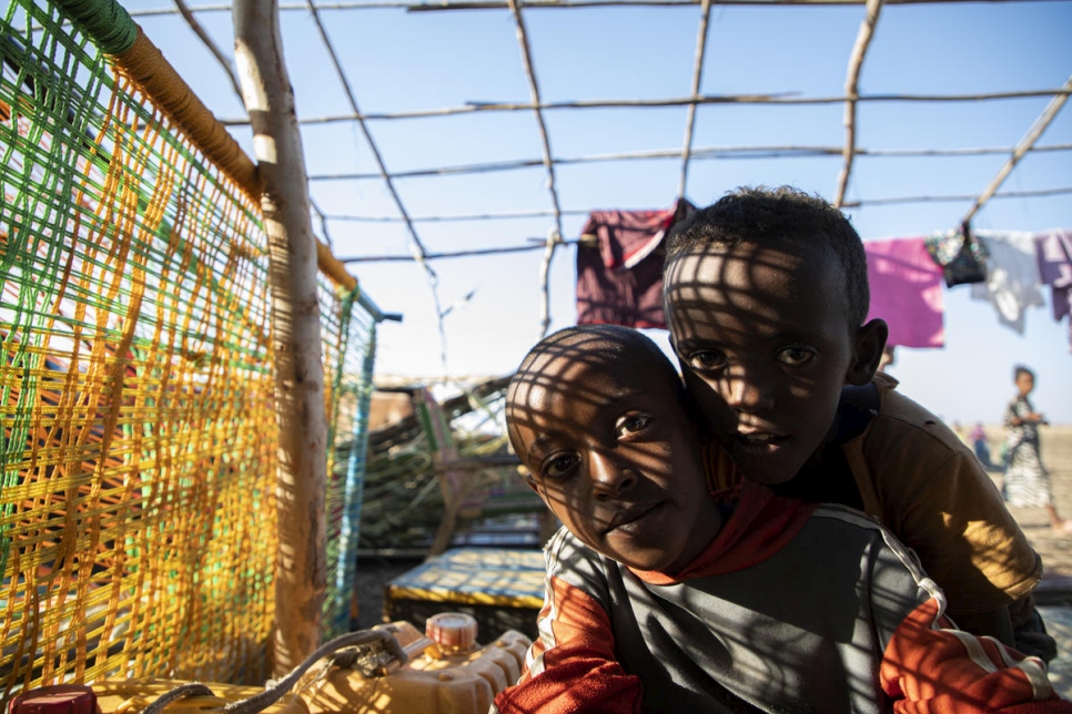 Sudan. Ethiopian refugees await transfer from border reception centre