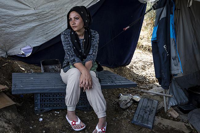 Zahra Mosawi, 28, from Afghanistan is trapped on Lesbos, Greece. Despite being a survivor of gender-based violence and in need of psychosocial support, she's been unable to find help in the camp.