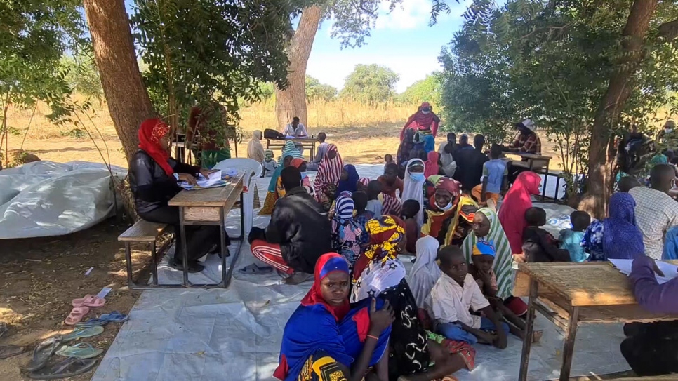 Personal de ACNUR registra a personas refugiadas nigerianas en Bangui, un pueblo del Departamento de Madaoua en la región de Tahoua, Níger.