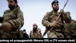 Alleged foreign fighters from the Balkans (Kosovo, Serbia, Bosnia, Macedonia) as seen in a 2015 Islamic State propaganda film.