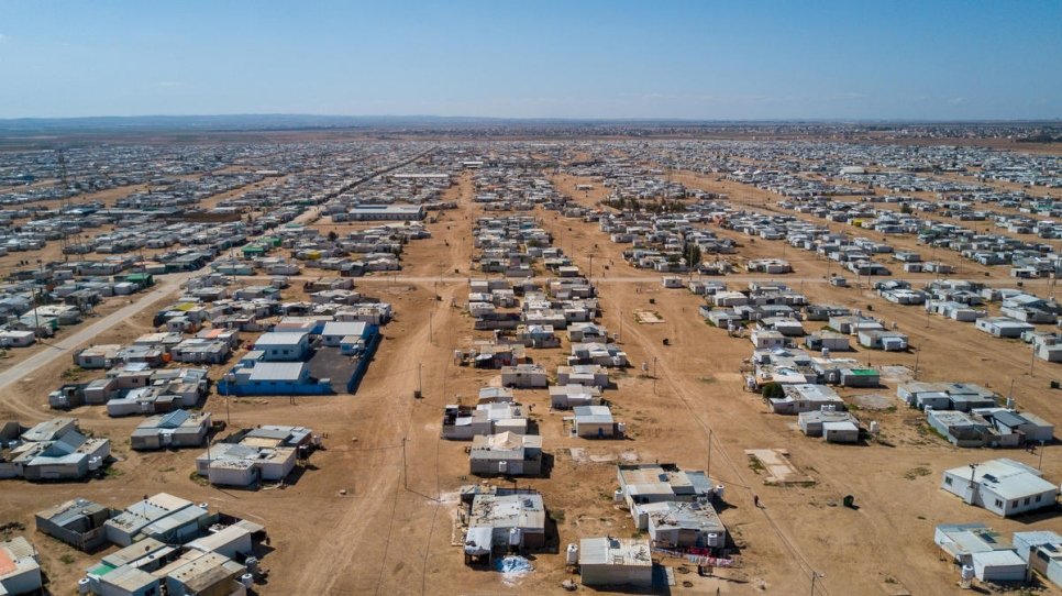 Jordan. General drone shots for Zaatari camp for Syrian refugees