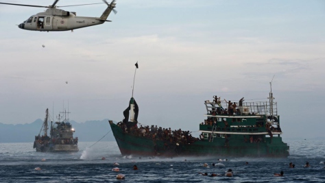 Andaman Sea. Rohingya boat people