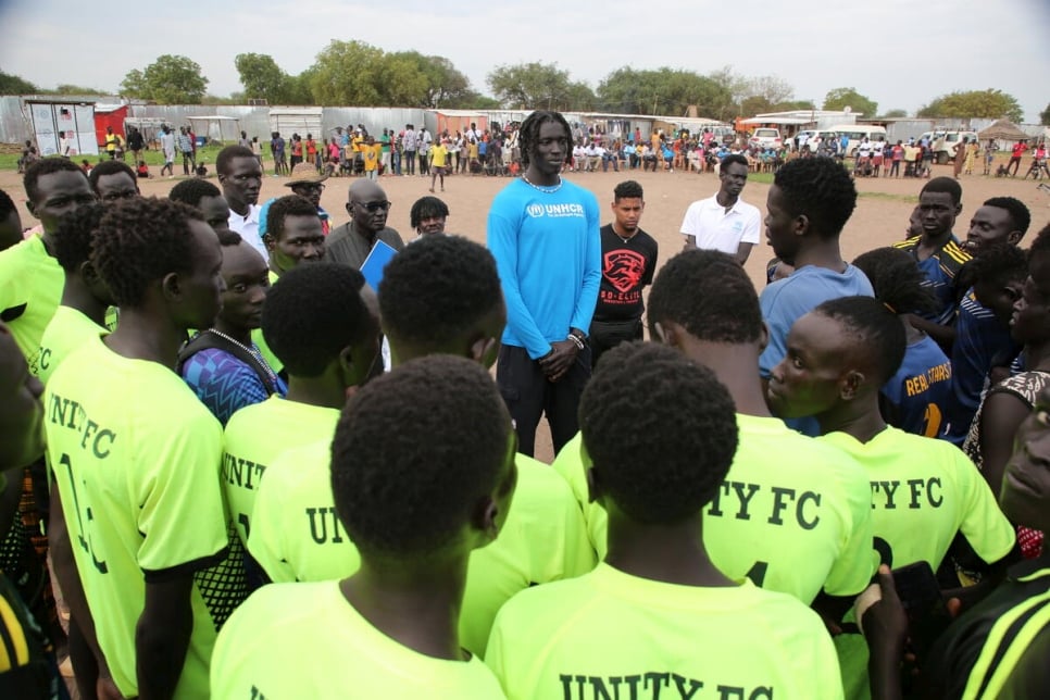 South Sudan. UNHCR supporter and LA Lakers basketball player, Wenyen Gabriel