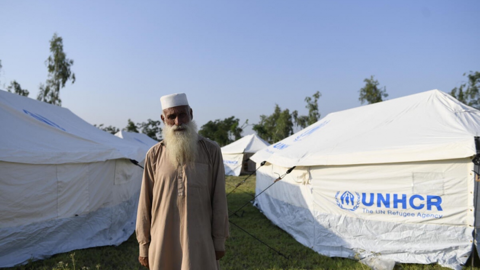 The flooding has uprooted Afghan refugee Bahadur Khan, 60, for the third time. After fleeing Afghanistan's civil war in the 1990s, his home was completely destroyed by the catastrophic floods of 2010.