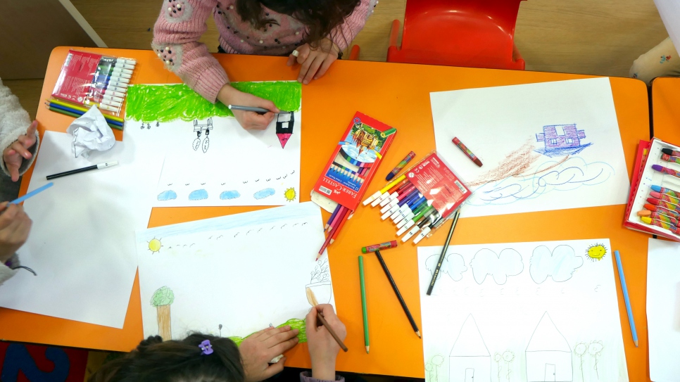 Syrian refugee children in Turkey draw images of their imagined homeland.