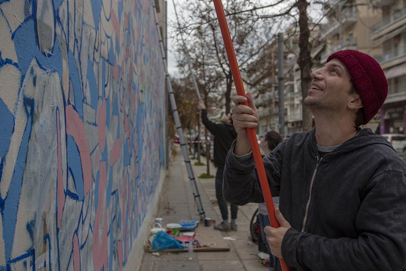 Greece. Art collective create mural at hospital in Thessaloniki 