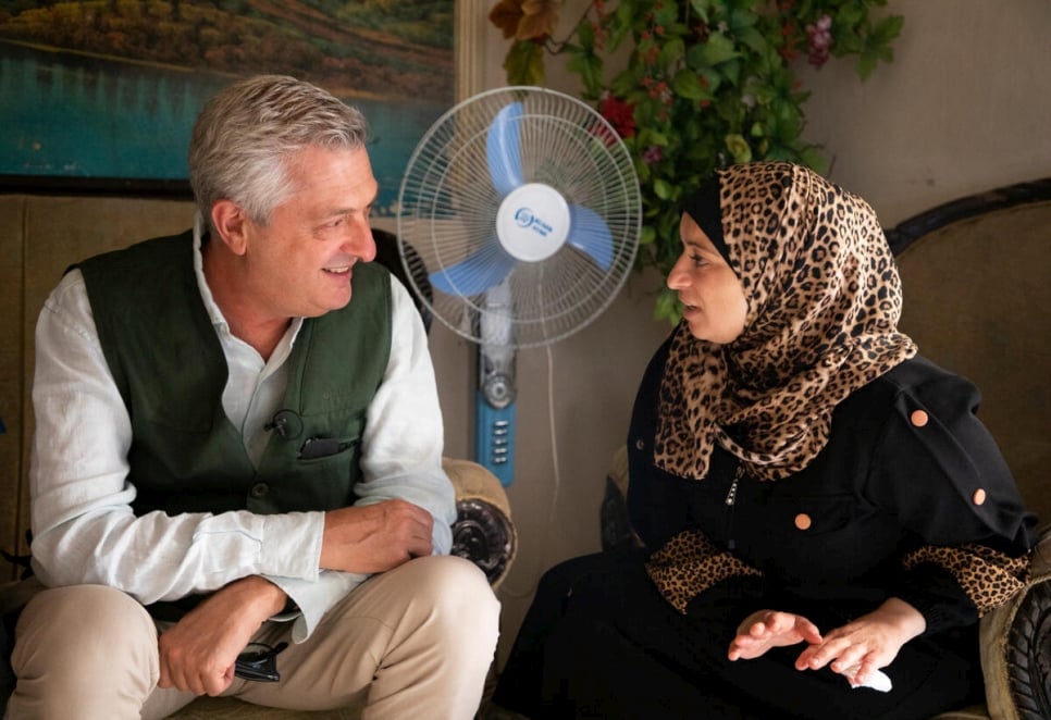 Syria. High Commissioner visits displaced and widowed mother in Aleppo