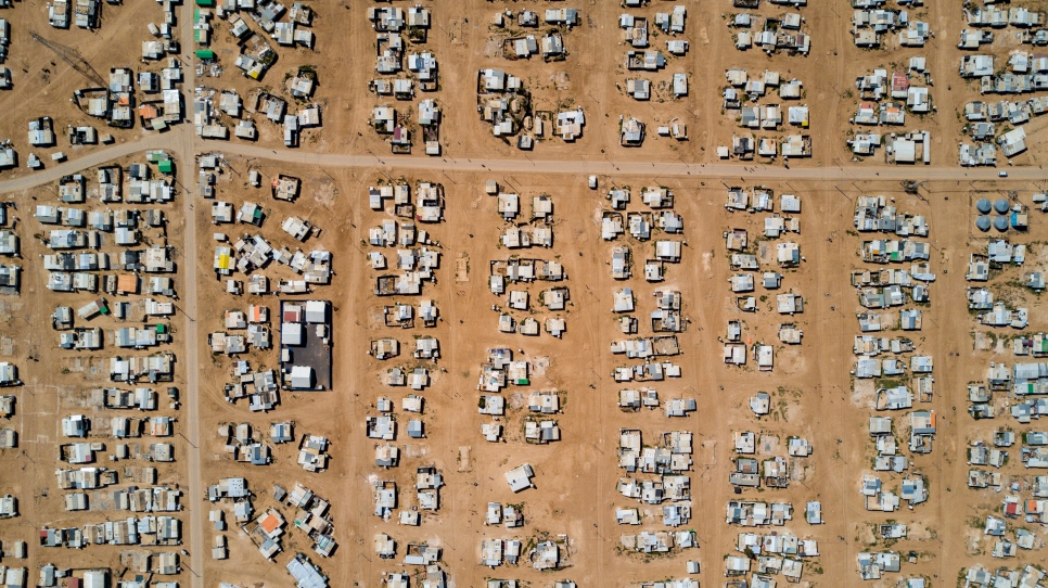 Jordan. General drone shots for Zaatari camp for Syrian refugees