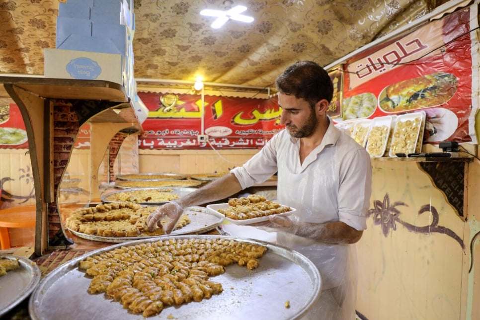 Jordan. Refugees celebrate Eid in Zaatari Camp