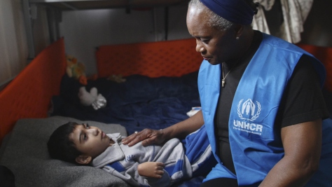 UNHCR Goodwill Amabassador Barbara Hendricks meets refugees in Greece