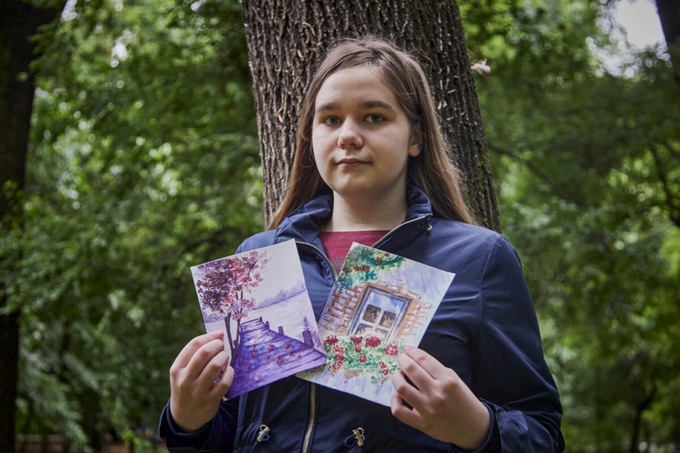 Romania. Talented young refugee artist dreams of designing video games