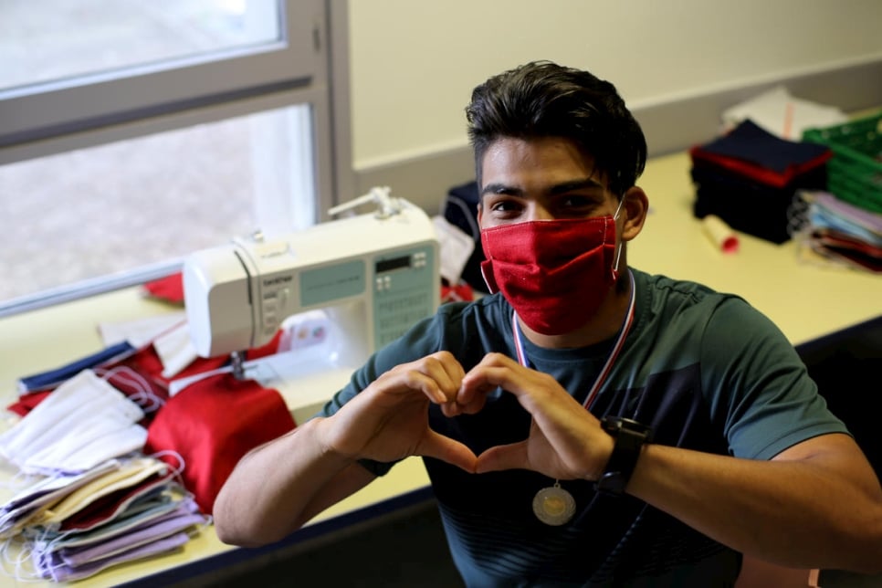 France. Young Afghan makes hundreds of masks to protect village from COVID-19