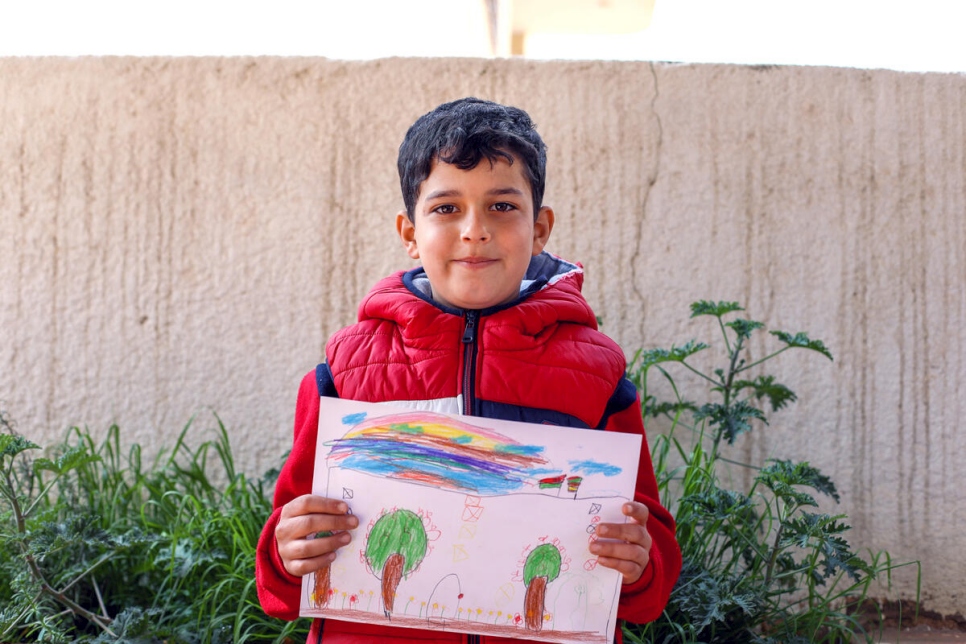 Jordan. Refugee children draw what they imagine Syria to look like