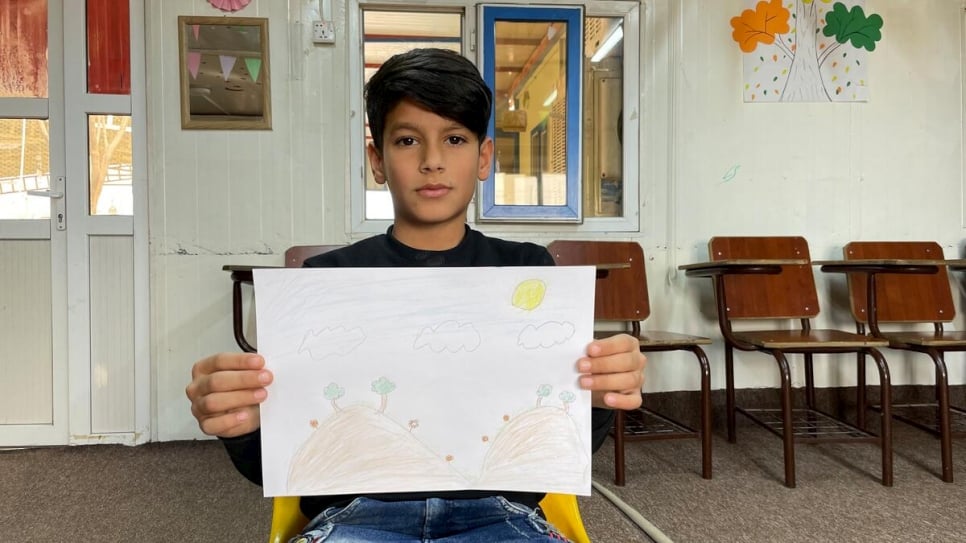 Iraq. Refugee children draw what they imagine Syria to look like