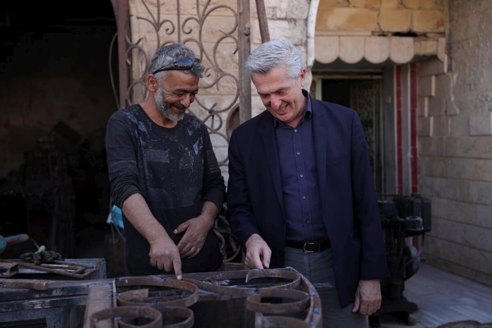 Syria. High Commissioner Filippo Grandi visits Talibiseh city, northern Homs