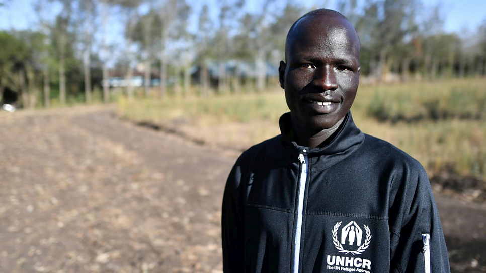 Refugee Olympic Team representative Yiech Pur Biel at the Tegla Lorupe training facility in Ngong, Kenya. 