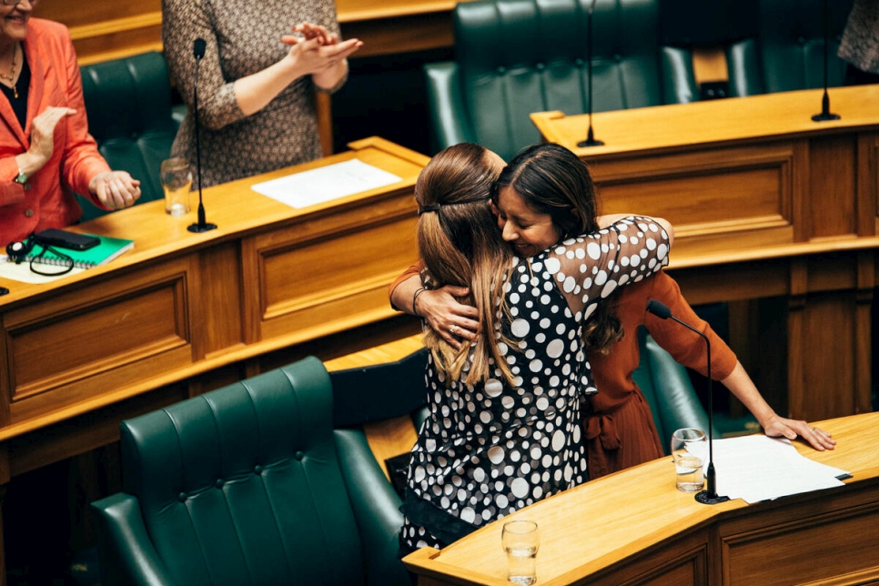 New Zealand. Golriz Ghahraman in New Zealand Parliament.