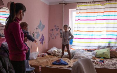 University dorm in western Ukraine offers escape for fleeing families