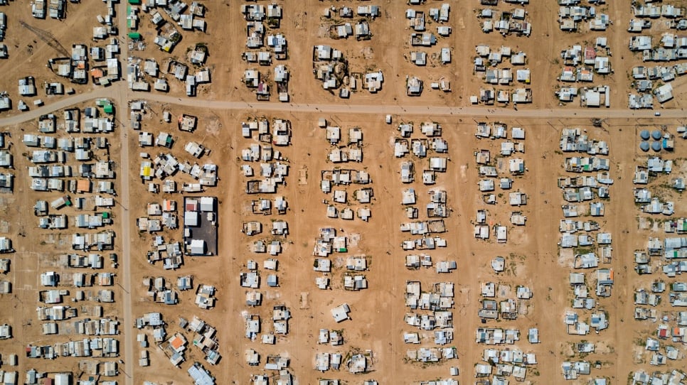 Jordan. General drone shots for Zaatari camp for Syrian refugees