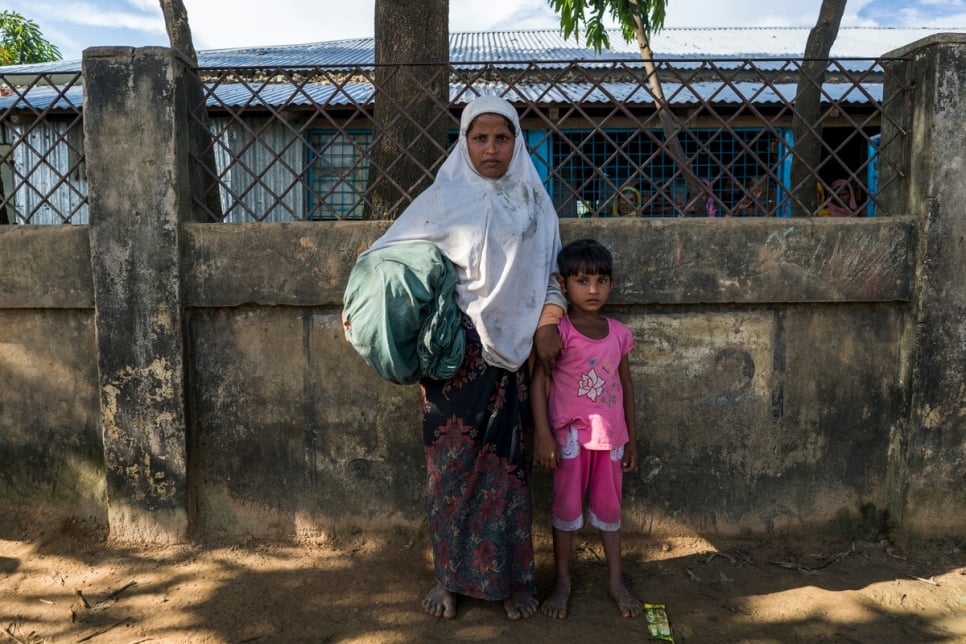 Bangladesh. Newly arrived Rohingya refugees seek help from UNHCR