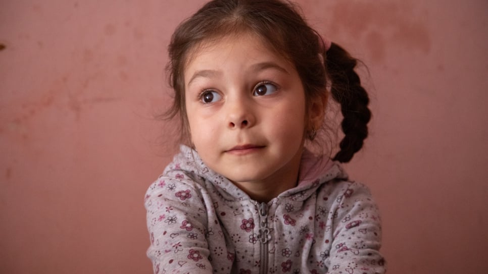 Milana fled her home in Kramatorsk, eastern Ukraine, with her mother, sister, grandmother and two dogs.