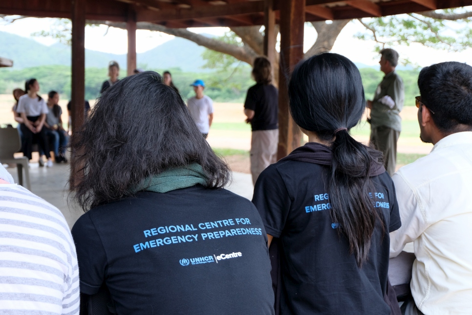 Participants at an eCentre training listen during a simulation exercise in Hua Hin, Thailand, in 2019.