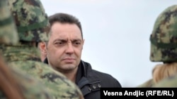 Serbian Defense Minister Aleksandar Vulin attends military exercises in November.