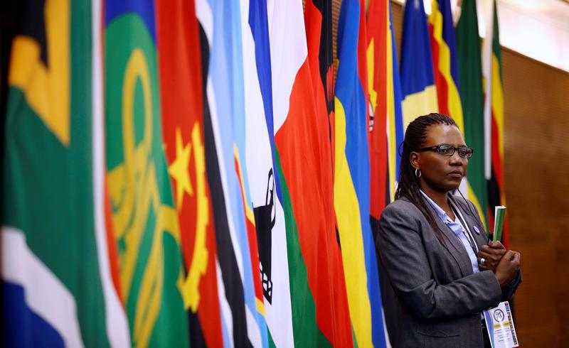 A delegate attends the 37th Ordinary SADC Summit of Heads of State and Government in Pretoria, South Africa, August 19, 2017.