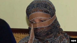 Asia Bibi sits inside the central jail in Sheikhupura in Punjab Province in November 2010.