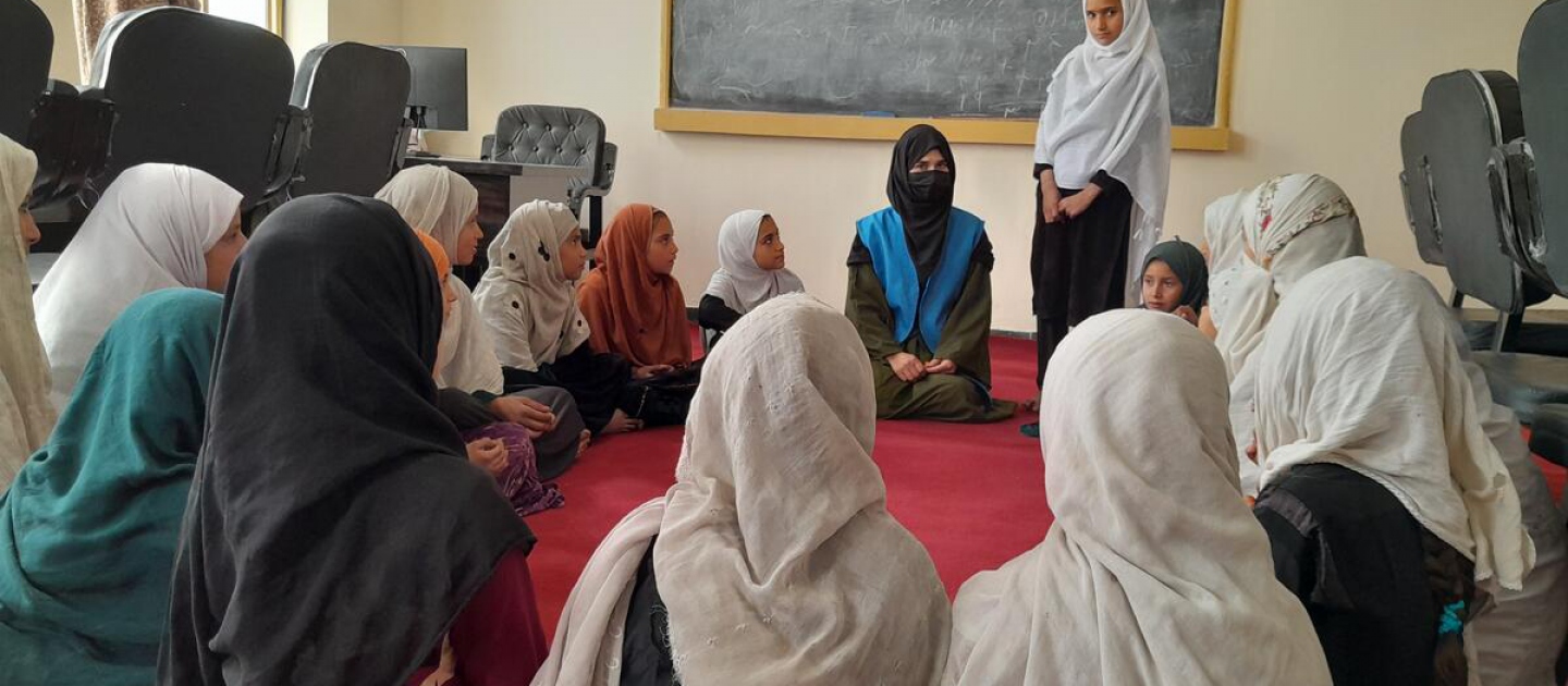 Afghanistan. Former refugee, now volunteer teacher, helps other Afghan girls get an education