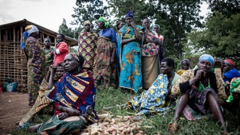 Des personnes déplacées internes dans un camp en Ituri, en République démocratique du Congo, en 2019.  