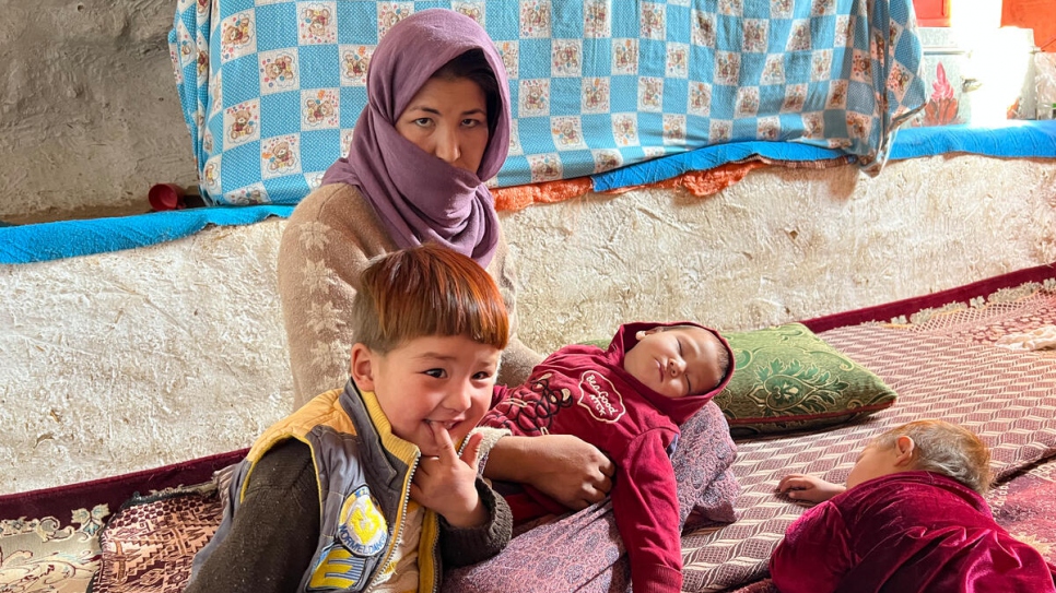 Fatima has tried to make the cave more comfortable with cushions and a donated rug.