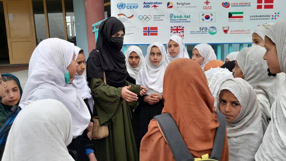 Afghanistan. Former refugee, now volunteer teacher, helps other Afghan girls get an education