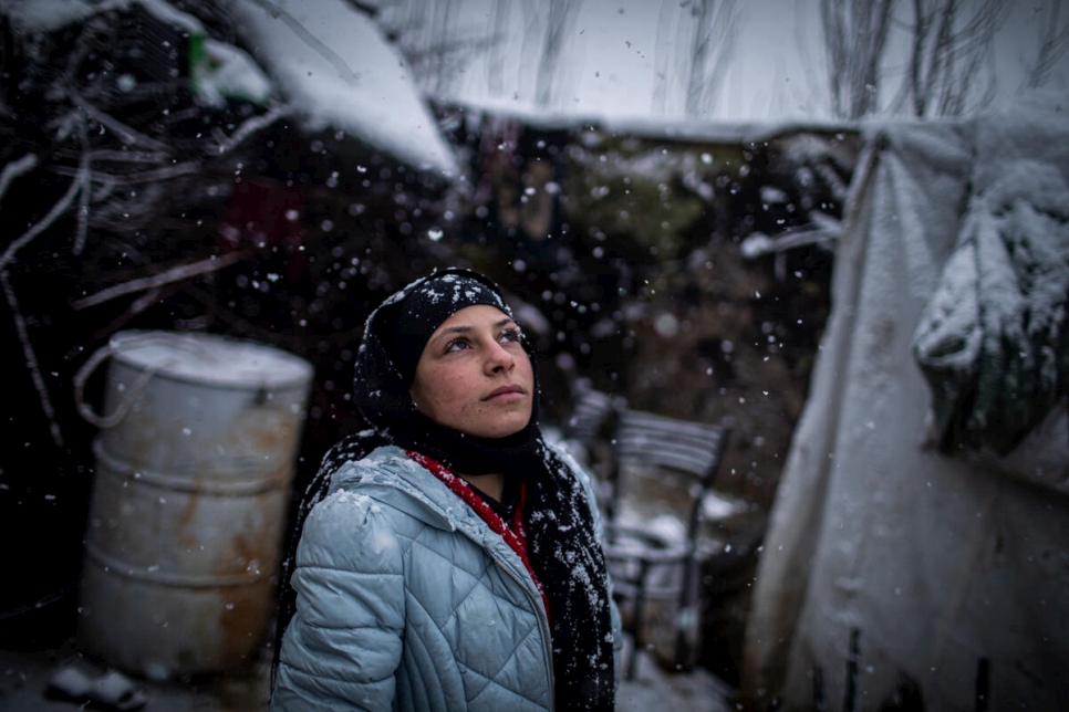 Lebanon. Refugees caught in heavy snow as winter storm JOYCE  hits Lebanon