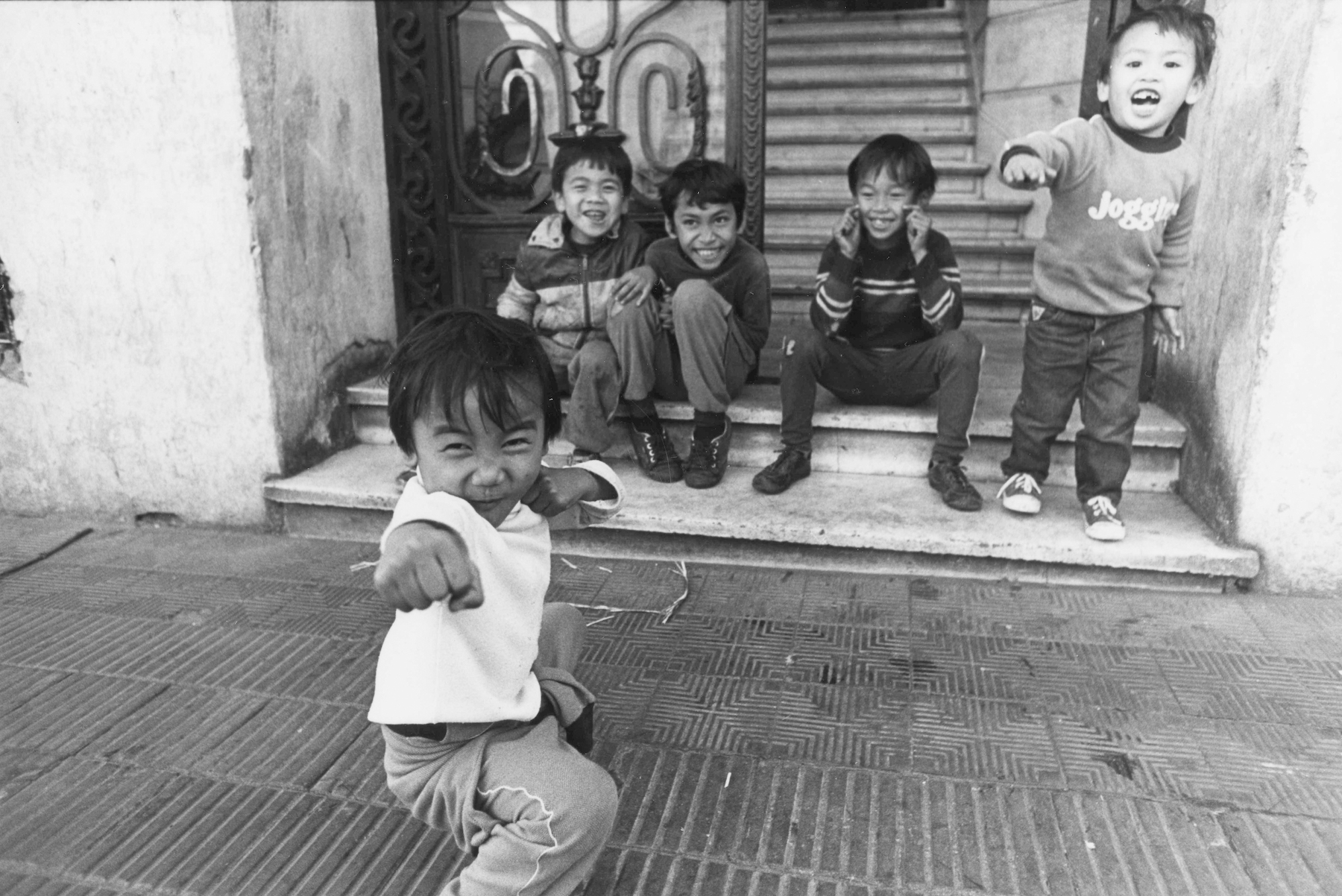 Young refugees from Laos in Buenos Aires, Argentina, 1983. Original Black and white picture