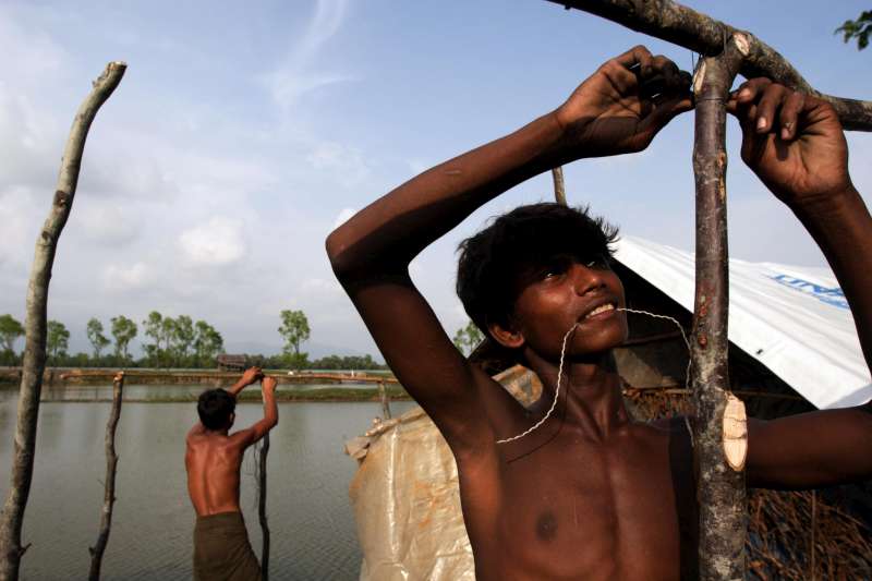 The squalid Teknaf site is located on river flats, making its inhabitants vulnerable to high tides, flooding and cyclones during the monsoon season.