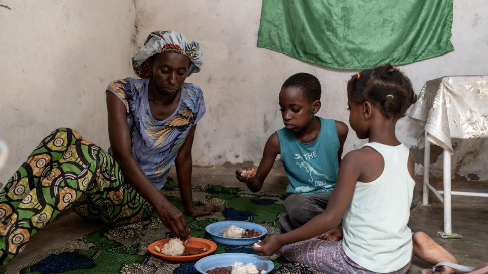 Chantal Mwamarakiza, a single mother, is no longer able to grow food to supplement the family's basic rations of maize and beans.