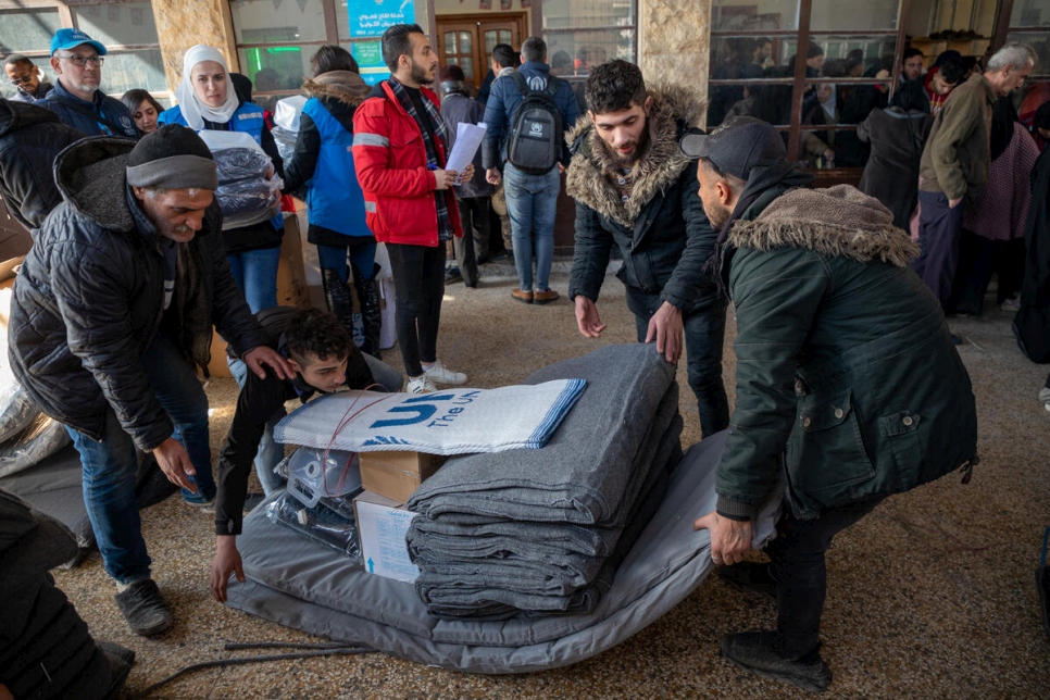 Syria. UNHCR provides assistance to earthquake-affected families in Aleppo