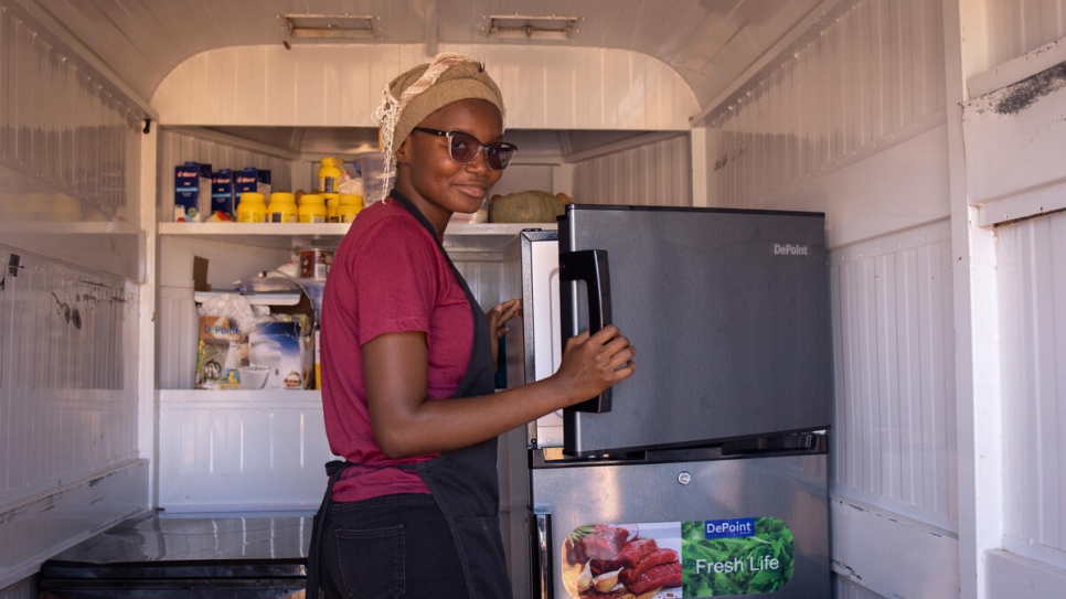 The truck is also equipped with a refrigerator to keep ingredients fresh. 