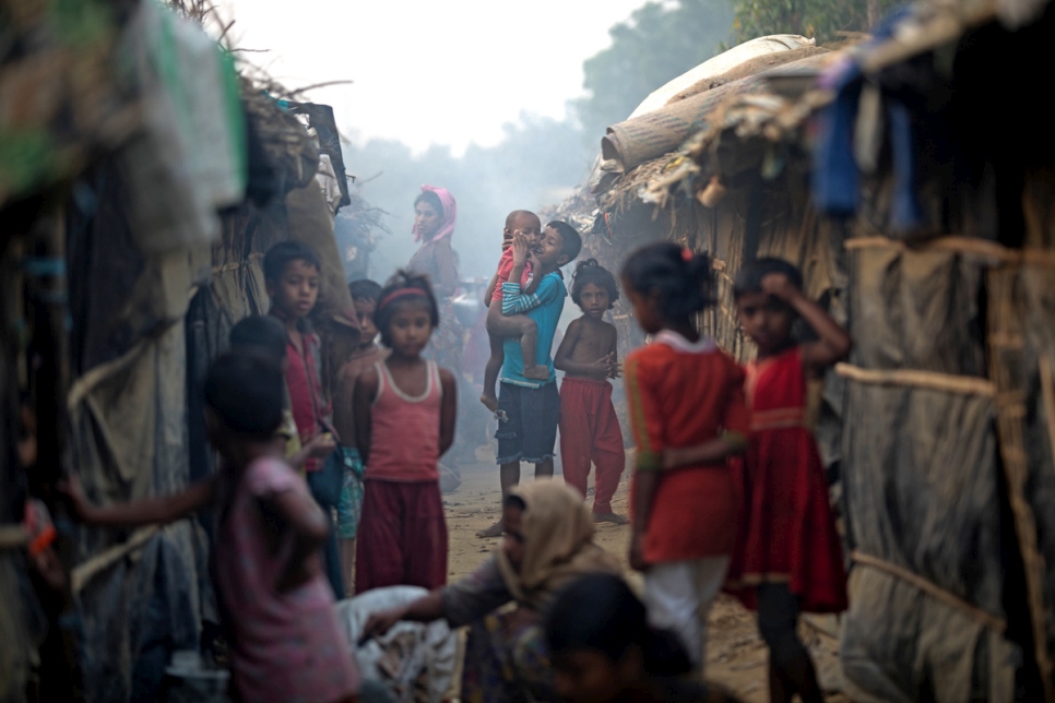 Bangladesh. Rohingya refugees displaced by violence in Myanmar