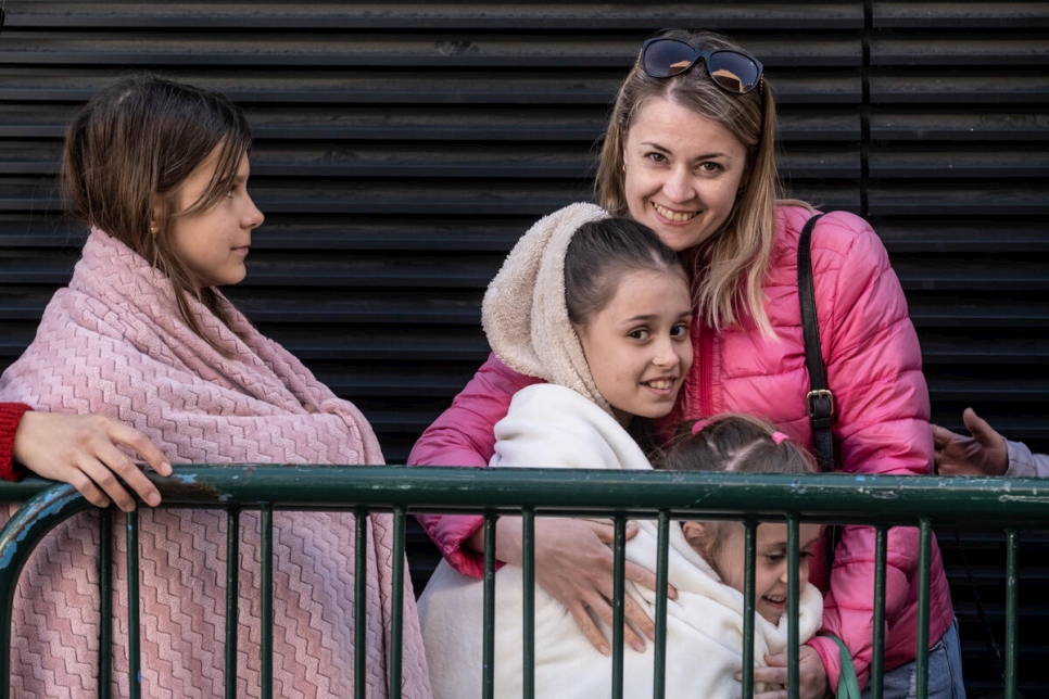 Refugees from Ukraine wait to be registered at UNHCR's cash enrolment centre