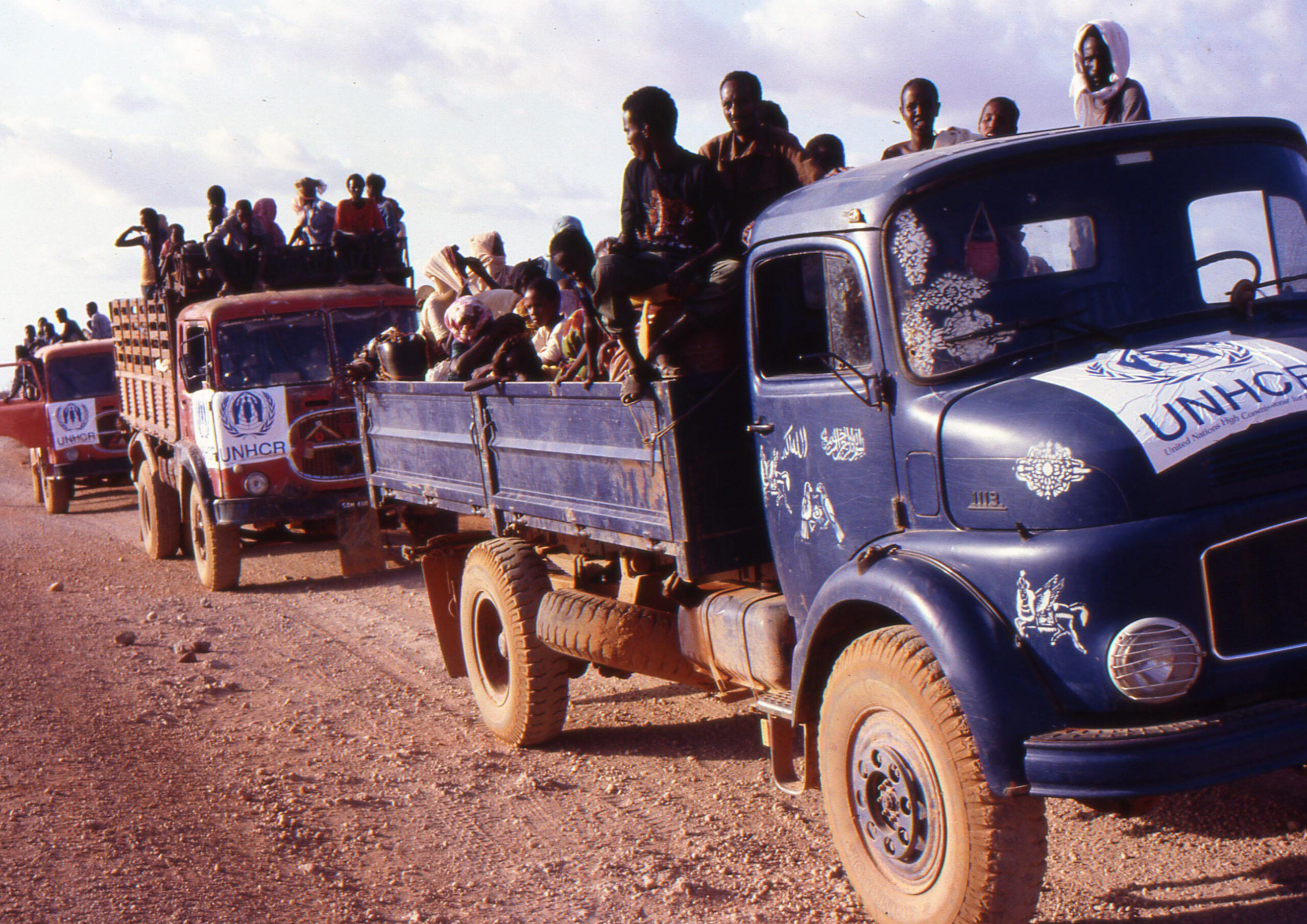 Kenia/Somalië (1992) - Voedselkonvooi uit Mandera. © UNHCR/Panos Moumtzis