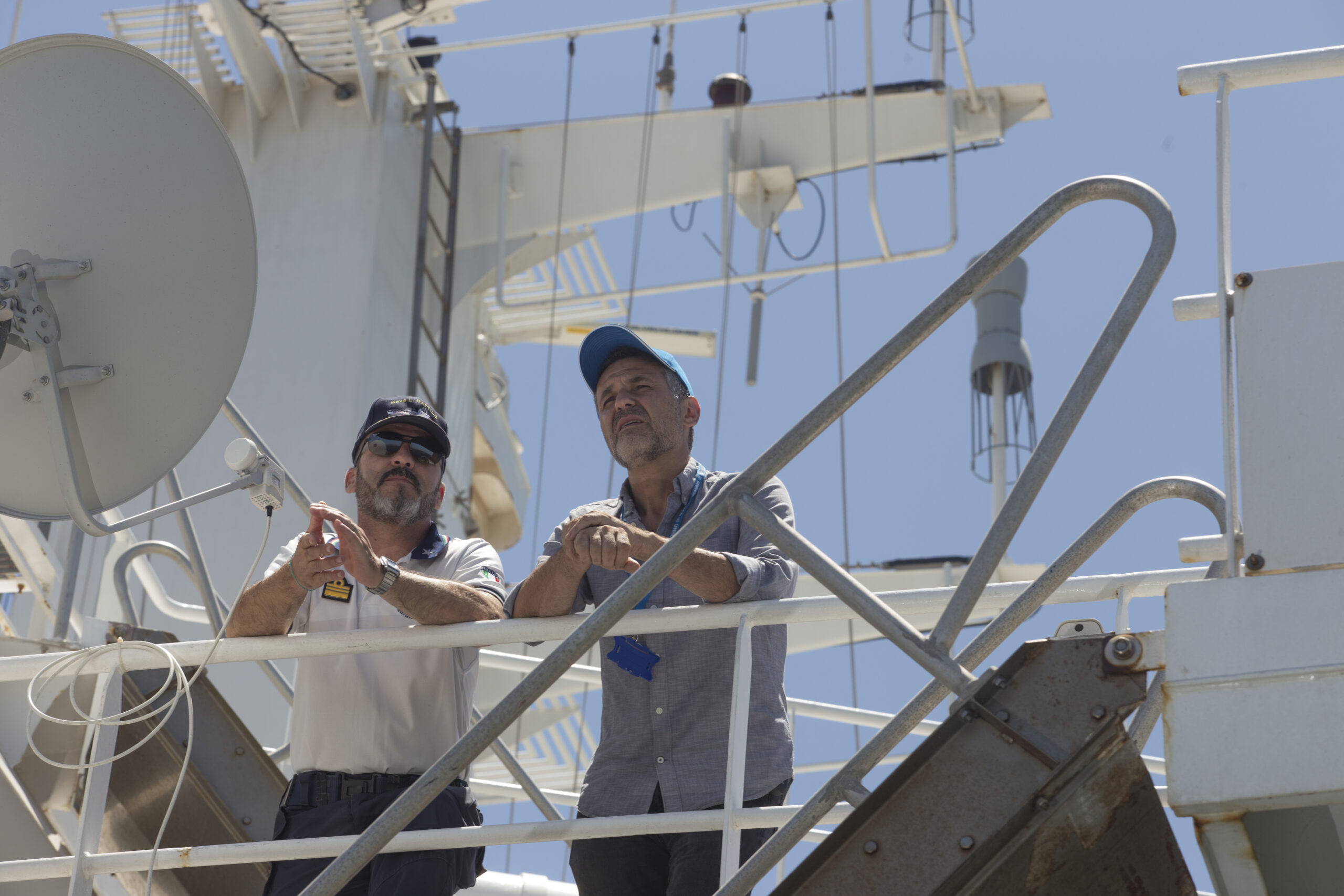 Italy. UNHCR Goodwill Ambassador Khaled Hosseini meets the Italian coastguard